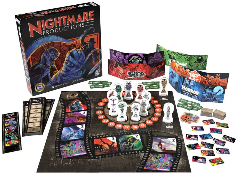 Nightmare Productions, Trick or Treat Studios, 2022 — box and components (image provided by the publisher)
