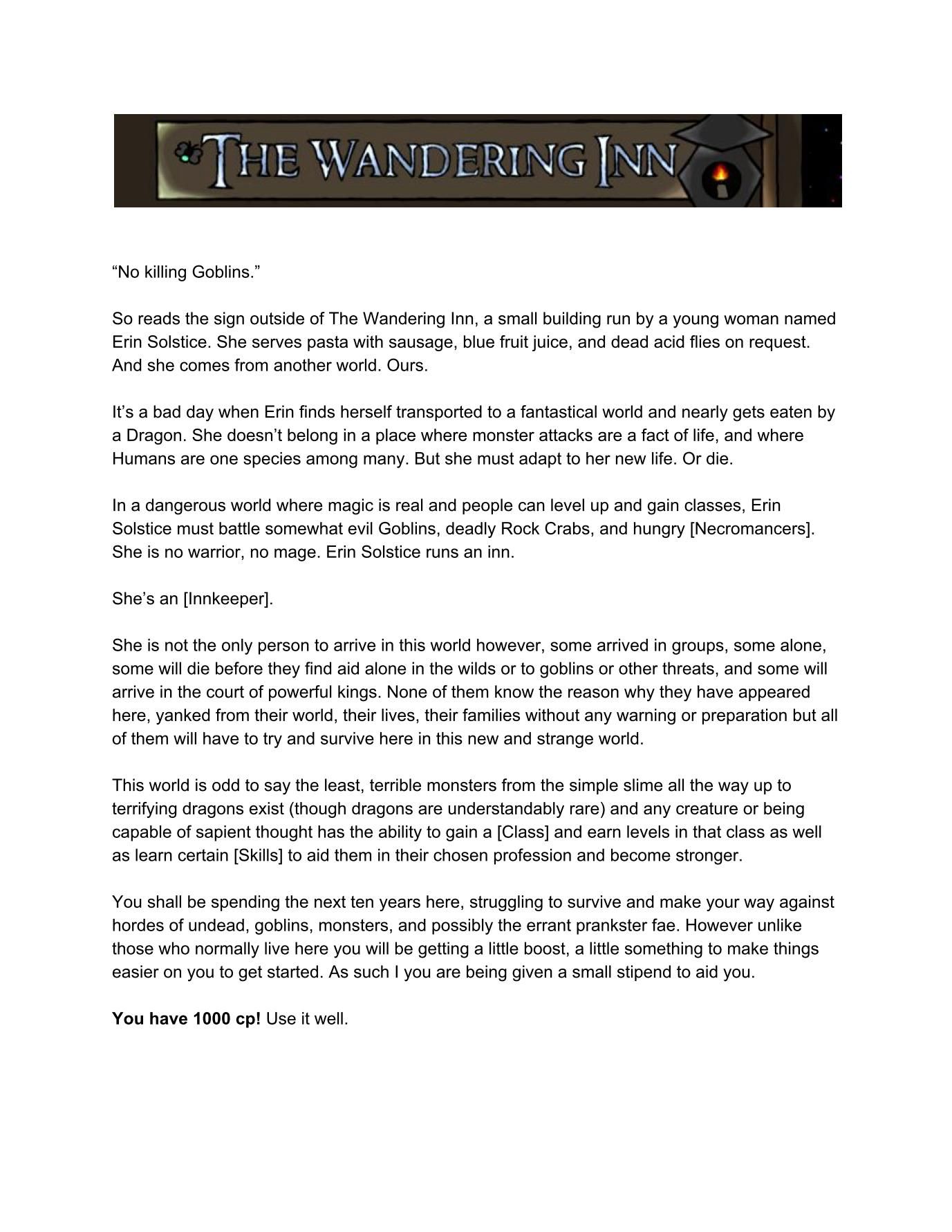The Wandering Inn box art