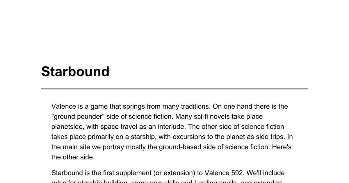 Starbound | RPG Item | BoardGameGeek
