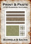 RPG Item: Print & Paste 2.5D Dungeon Textures: Barrels & Sacks