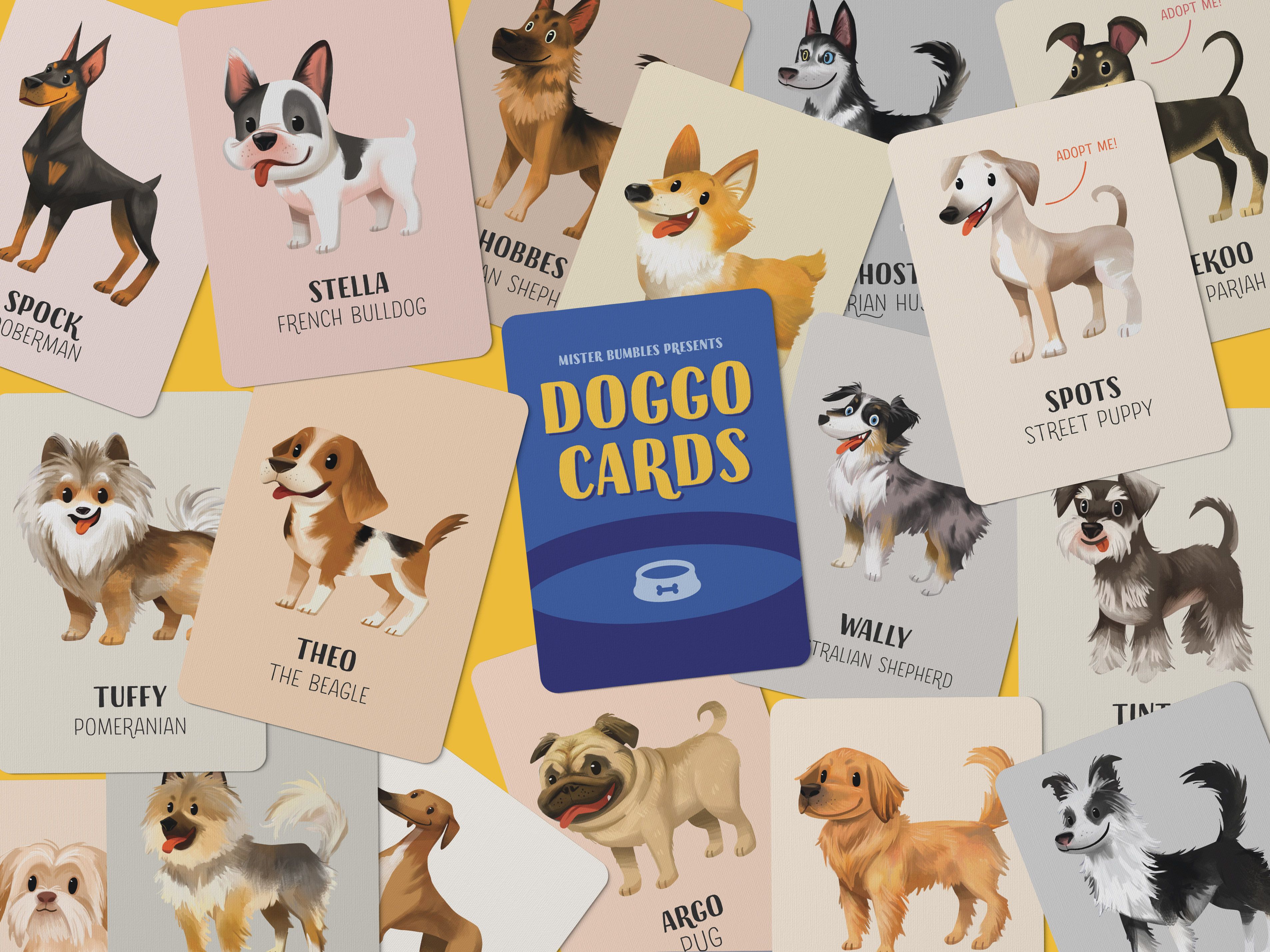 Doggo Cards: Three in One Classic Card Game