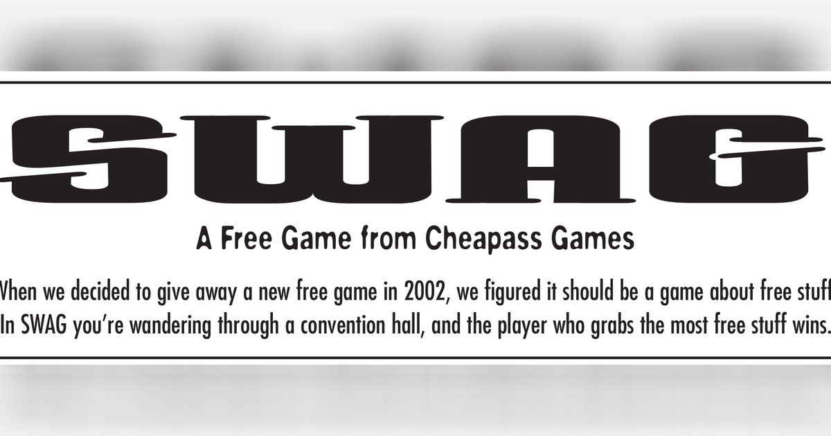 Swag | Board Game | BoardGameGeek