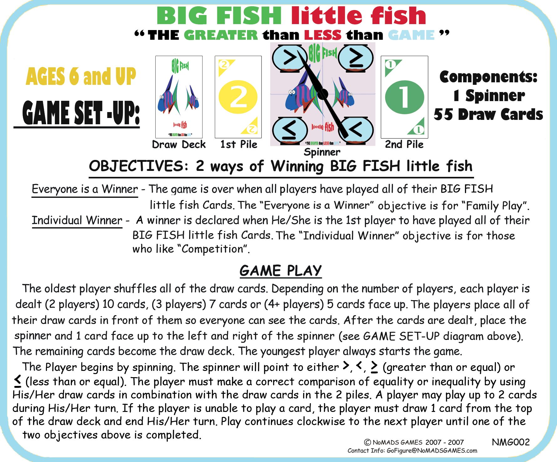 Coperta BIG FISH little fish "The GREATER than less than GAME"