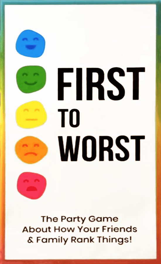 Boîte du jeu First to Worst: The Party Game About How Your Friends and Family Rank Things