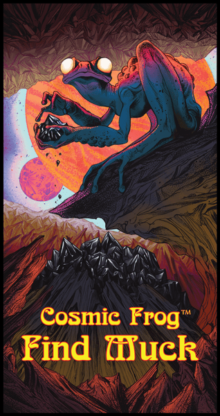 Cosmic Frog: Find Muck, Devious Weasel Games, 2023 — front cover (image provided by the publisher)