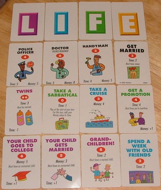 Game Of Life Cards Printable