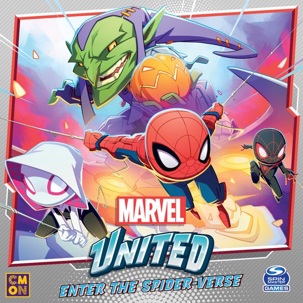 Marvel United: Enter the Spider-verse, CMON Limited / Spin Master Ltd., 2021 — front cover (image provided by the publisher)