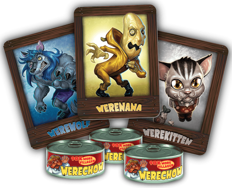 Werebeasts, Bézier Games, Inc., 2017 — sample components (image provided by the publisher)