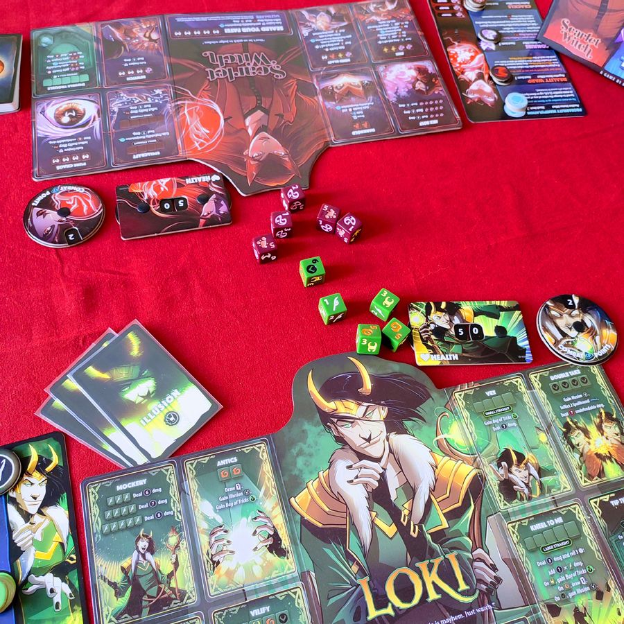 Asset image game Marvel Dice Throne: Scarlet Witch v. Thor v. Loki v. Spider-Man