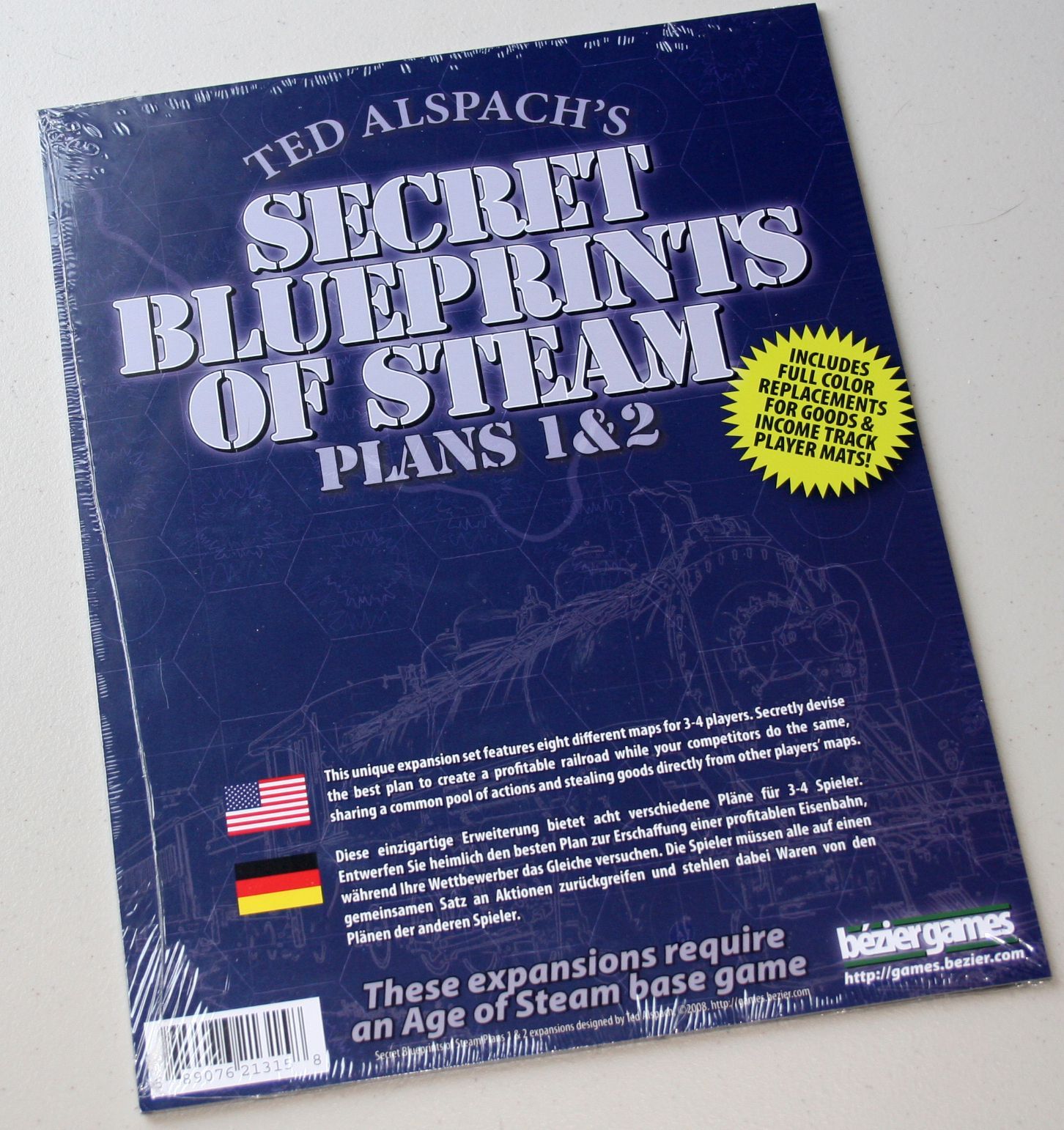 Age of Steam Expansion: Secret Blueprints of Steam Plans 1 & 2