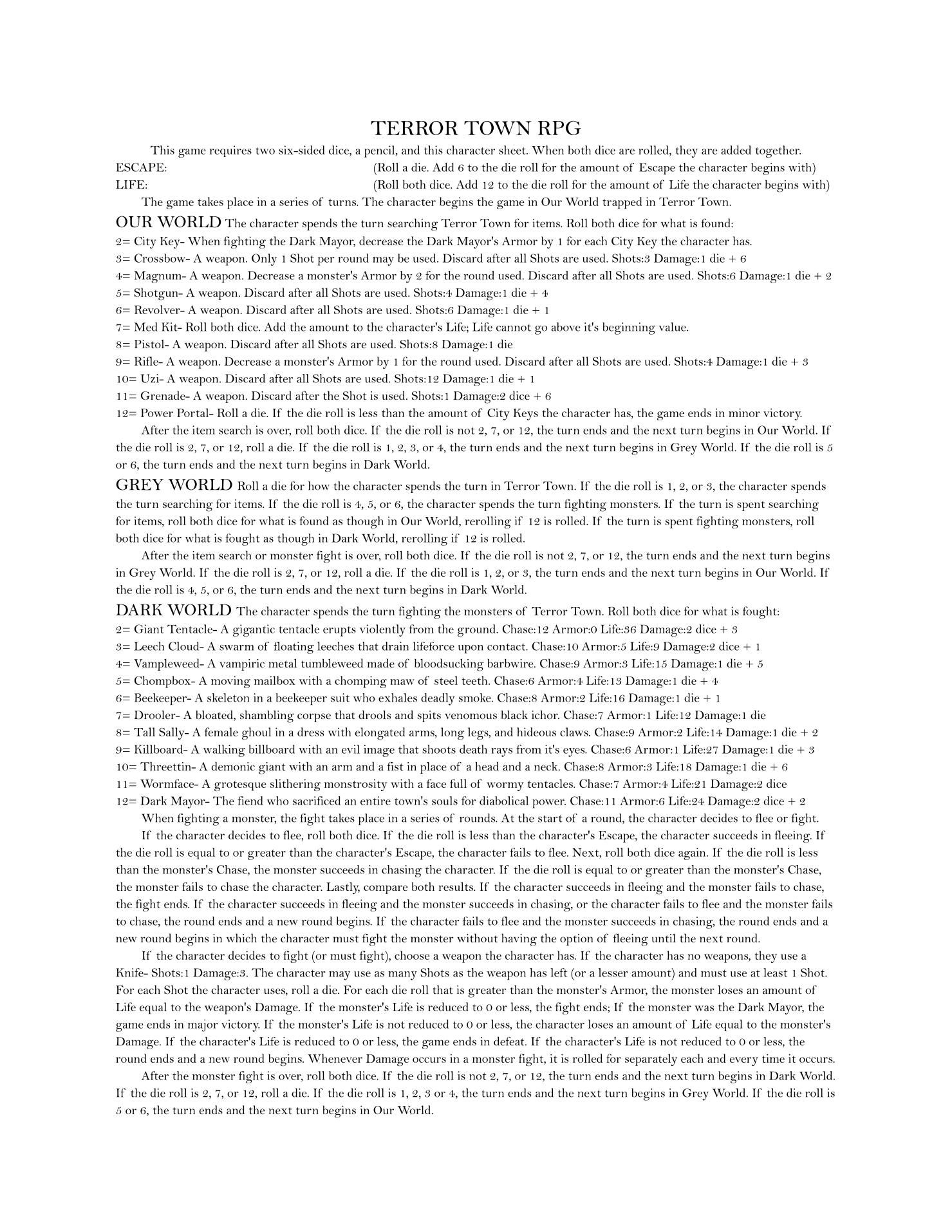 Terror Town RPG
