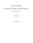 RPG Item: The Josianic Reform: Deuteronomy, Prophecy, and Israelite Religion