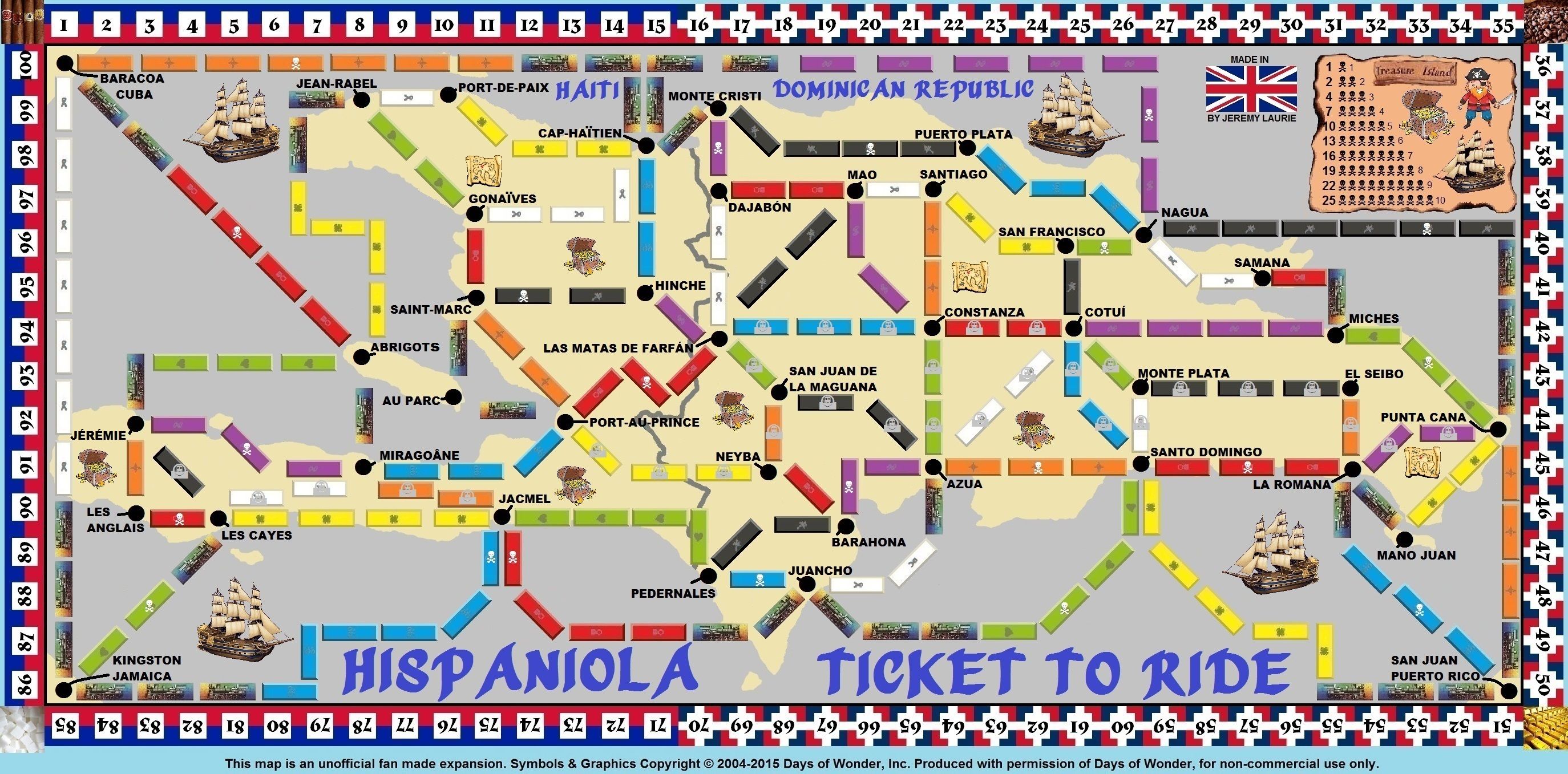 Hispaniola (fan expansion for Ticket to Ride)