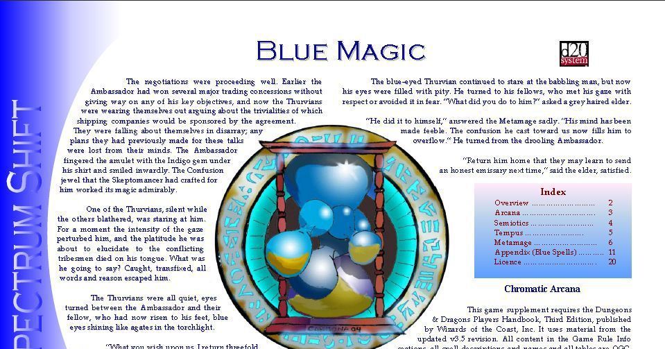 Colours of Magic: Blue Magic (D20) | RPG Item | RPGGeek
