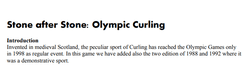 Stone after Stone: Olympic Curling