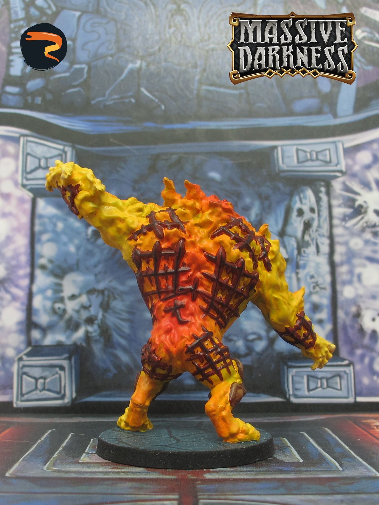 Massive Darkness 2 : L'Élémentaire du Feu (Fire Elementals) par Rikku  Painting | Projet de peinture de Massive Darkness | BoardGameGeek, image size:1539x2052