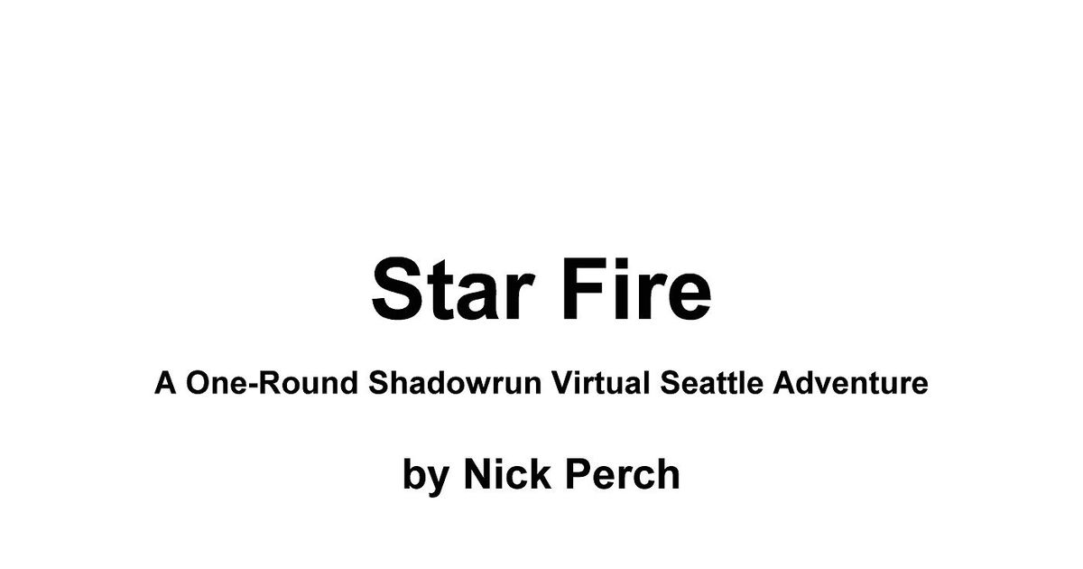 Star Fire | RPG Item | RPGGeek