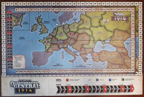 Quartermaster General: 1914 1st and 2nd edition game board size comparison.