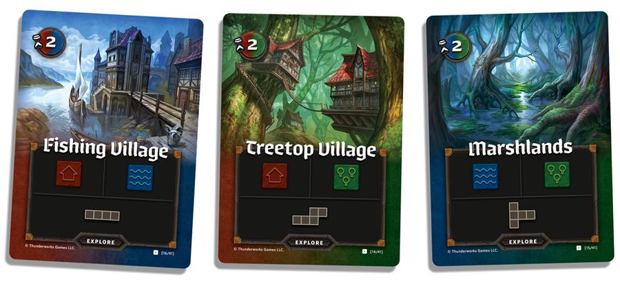 A selection of Explore Cards