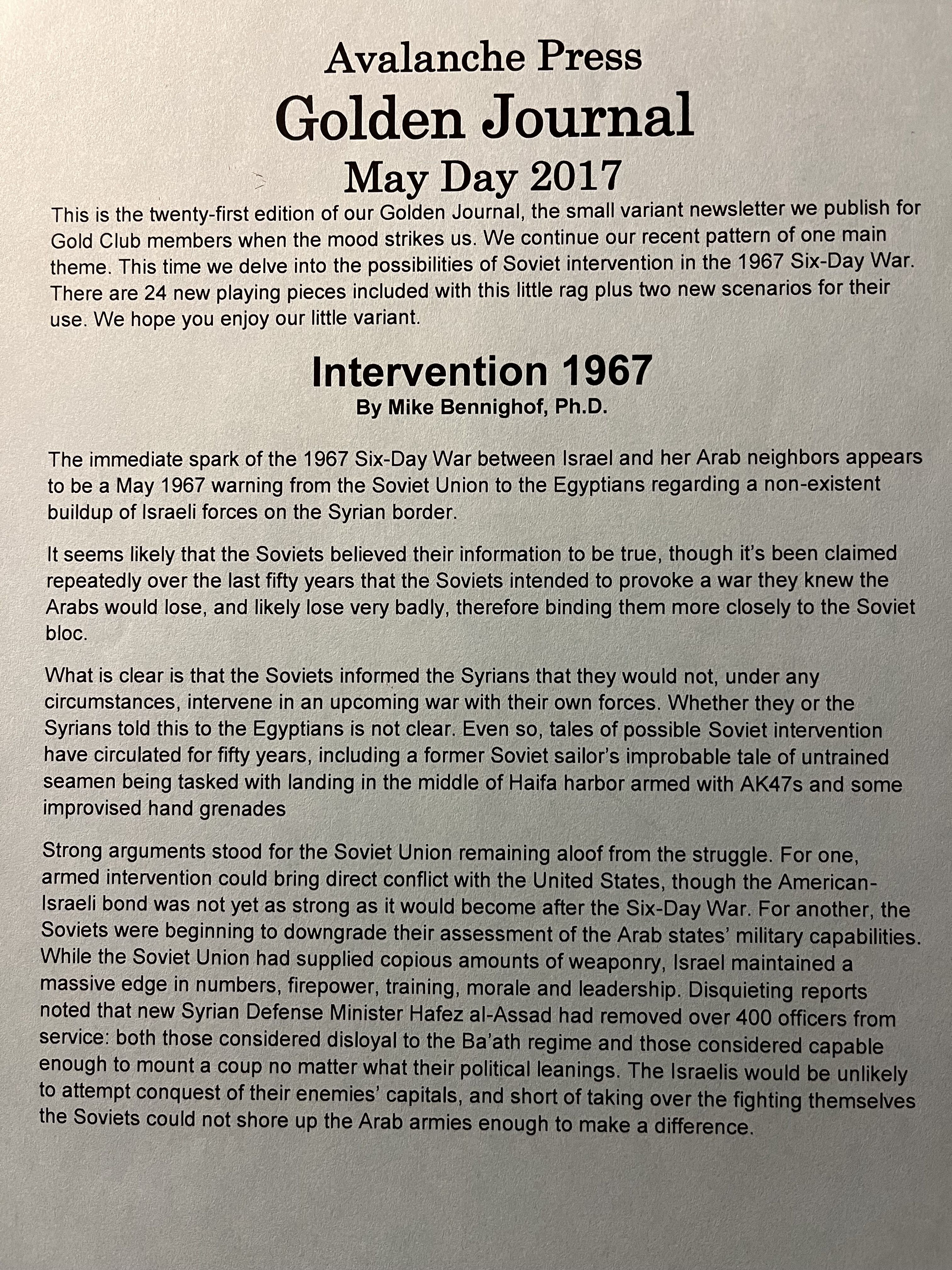 Panzer Grenadier (Modern): 1967 – Sword of Israel: Soviet Airborne