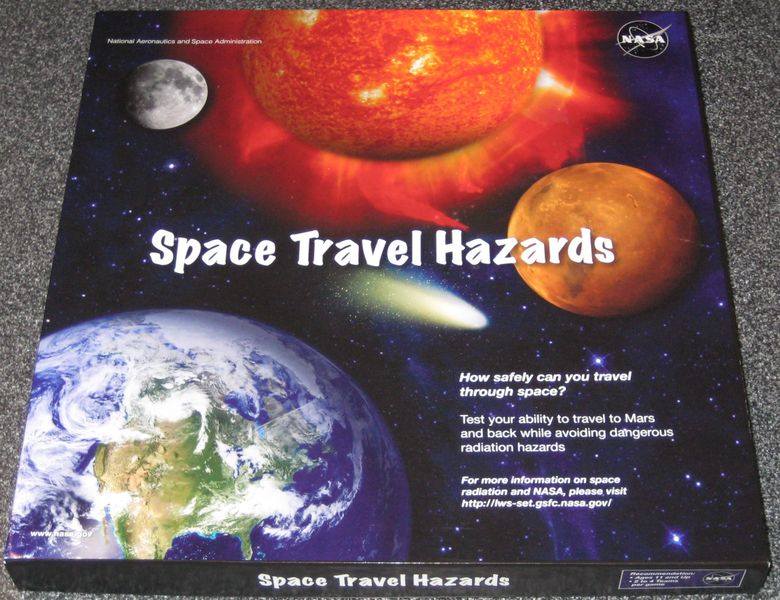 Space Travel Hazards: top of box