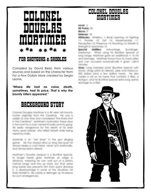 Colonel Douglas Mortimer Rpg Item Rpggeek