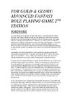 RPG Item: For Gold & Glory: Advanced Fantasy Role Playing Game 2nd Edition (Beta & Preview)