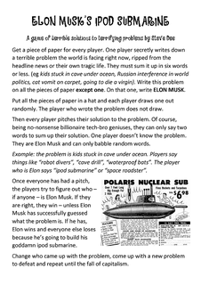 Elon Musk's iPod Submarine
