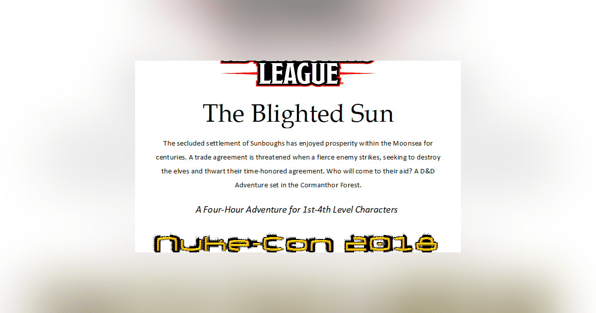CCC-NUKE-01-01: The Blighted Sun | RPG Item | RPGGeek