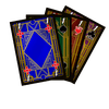 Diamonds cards:  One in each suit.  Each suit provides you with a different "Suit Action" to be taken at various times during the game.