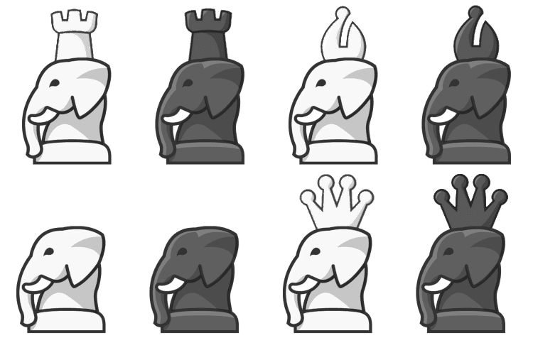 Elephant chess pieces that actually, vaguely, resemble elephants?