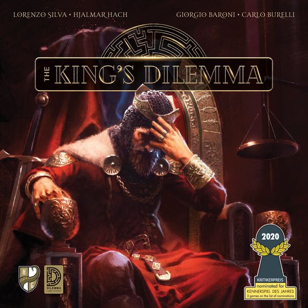 The King's Dilemma cover with the Kennerspiel des Jahres nomination seal
