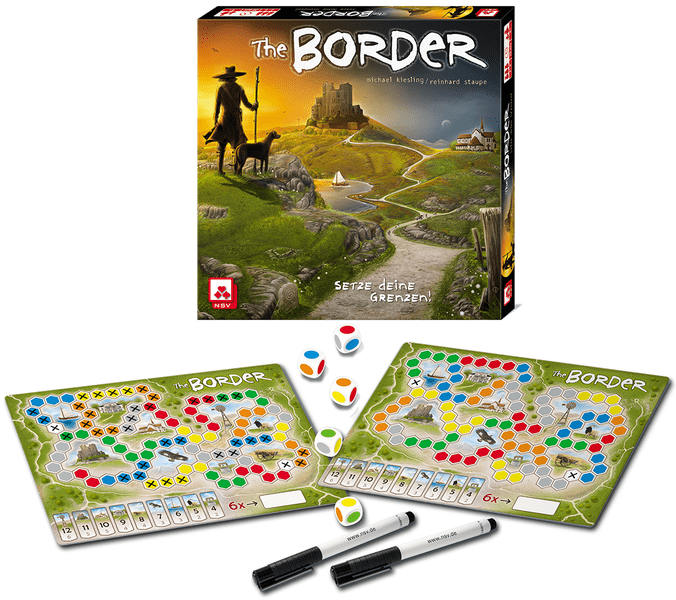 The Border, Nürnberger-Spielkarten-Verlag, 2022 — box and components (image provided by the publisher)