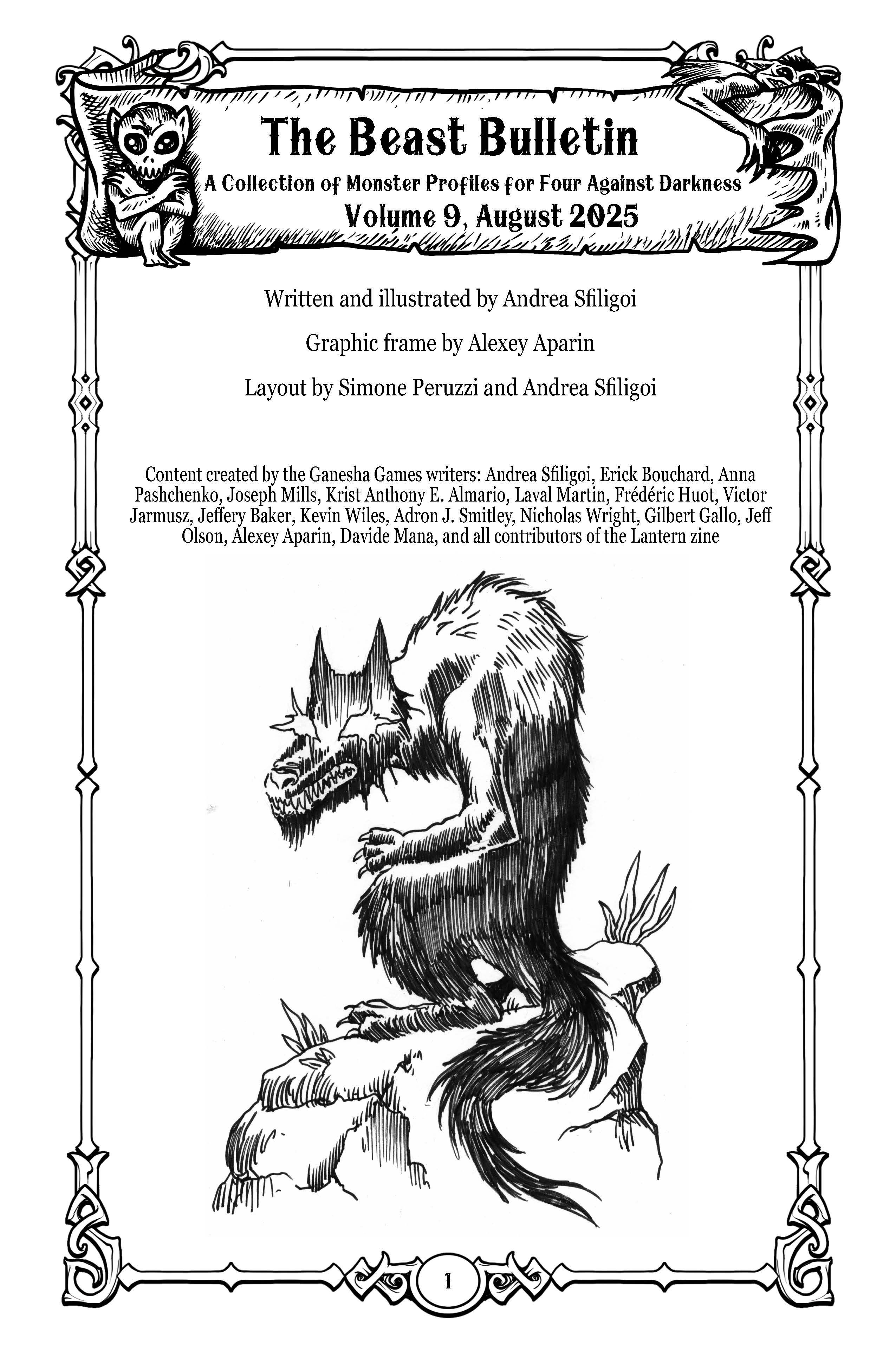 The Beast Bulletin: A Collection of Monster Profiles – Volume 9