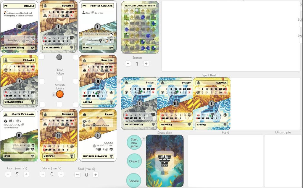 [WIP] Tzolk'mini: The Mayan Chronicles (1p, rondel, worker enablement