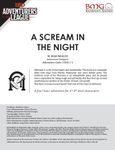 RPG Item: CCC-BMG-01 CORE 1-1: A Scream in the Night