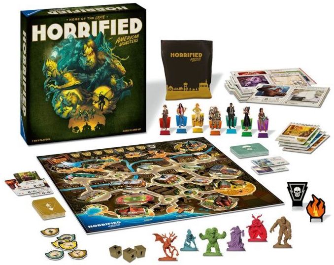 Horrified: American Monsters, Ravensburger, 2021 — box and components