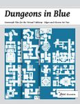 RPG Item: Dungeons in Blue: Geomorph Tiles for the Virtual Tabletop: Edges and Alcoves Set Two