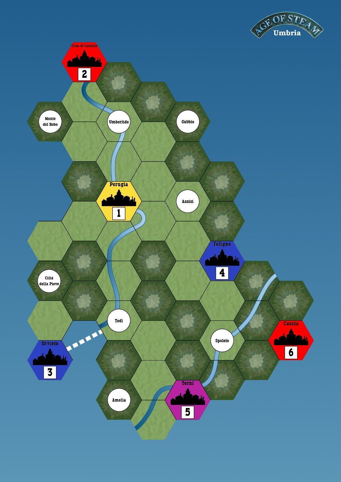 Umbria (fan expansion for Age of Steam)