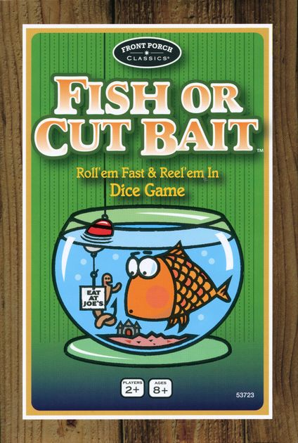 Fish or Cut Bait Dice Game For Fisherman About Fishing in Wooden Box Reel em In 