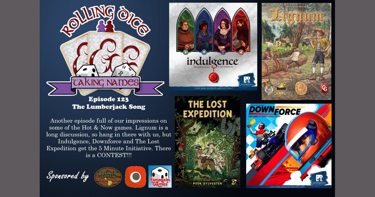 RDTN Episode 123 Lignum, Downforce, Indulgence, The Lost Expedition