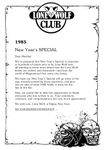 Issue: Lone Wolf Club Newsletter (Special Issue - New Year 1985)