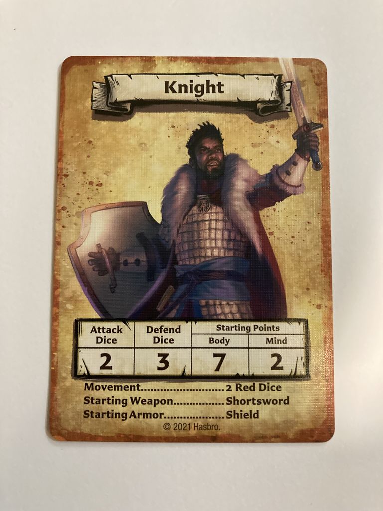 Knight Skills Cards English Deutsch Italiano Espanol for Heroquest great  for a Mythic Paladin Commander 