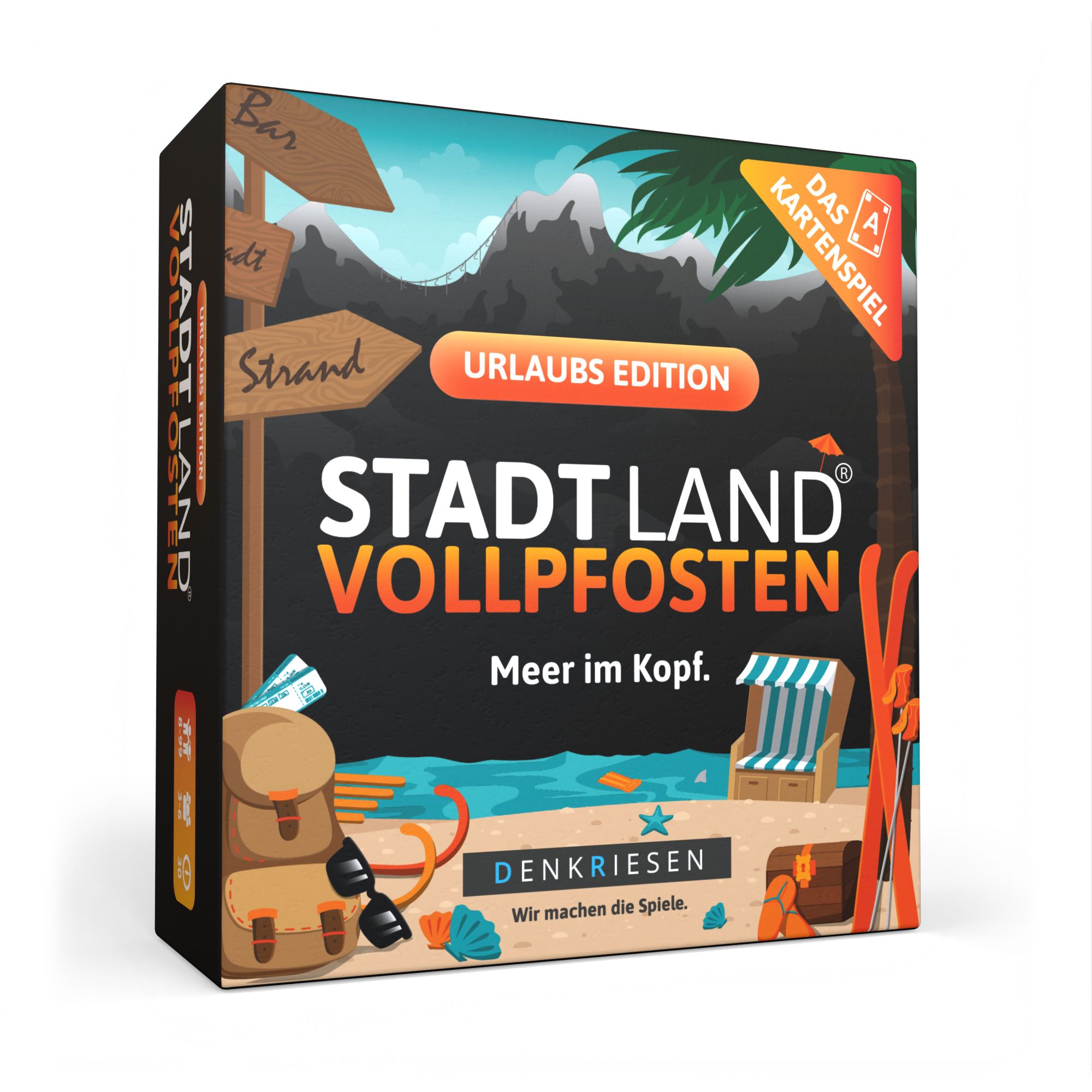 Cover art for Stadt Land Vollpfosten: Das Kartenspiel – Urlaubs Edition