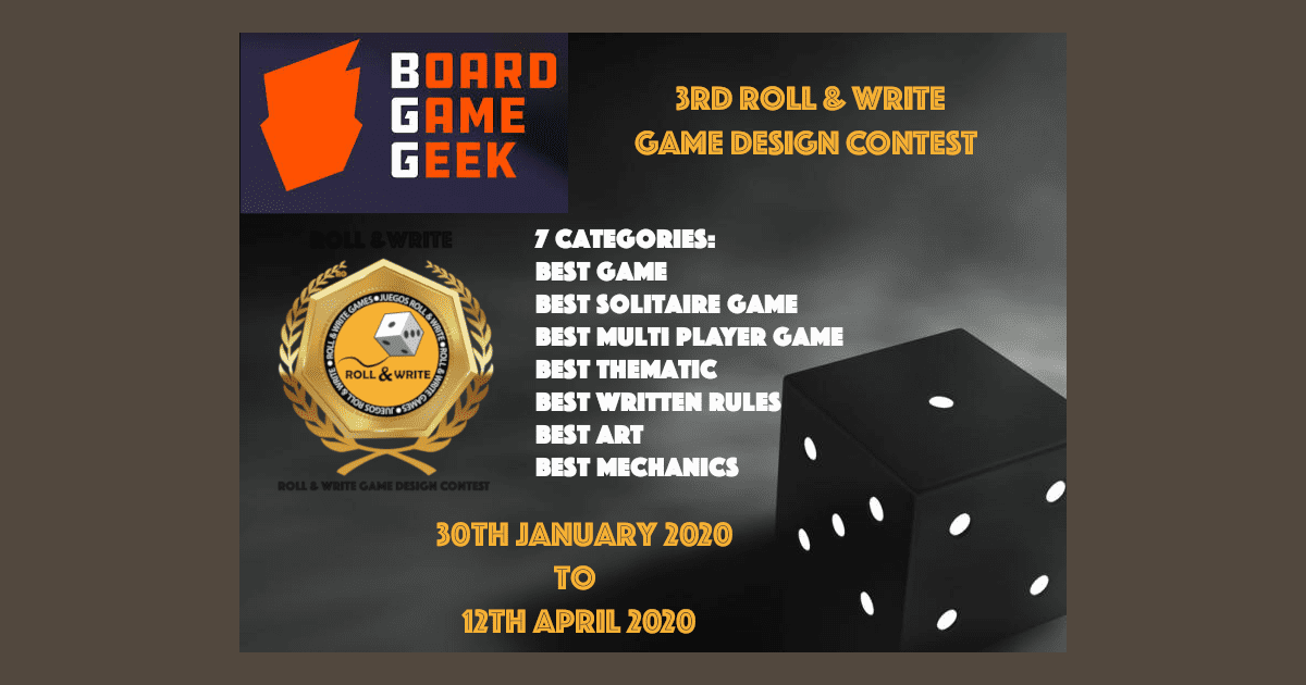 3rd roll write game design contest bgg juegos roll write rpggeek