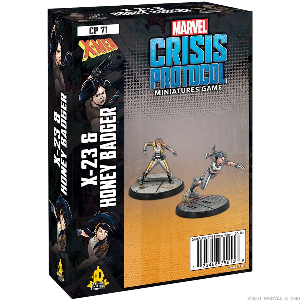 Marvel Crisis Protocol: X-23 & Honey Badger box art