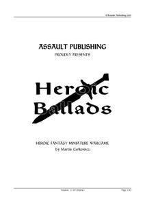 Heroic Ballads: Heroic Fantasy Miniature Wargame