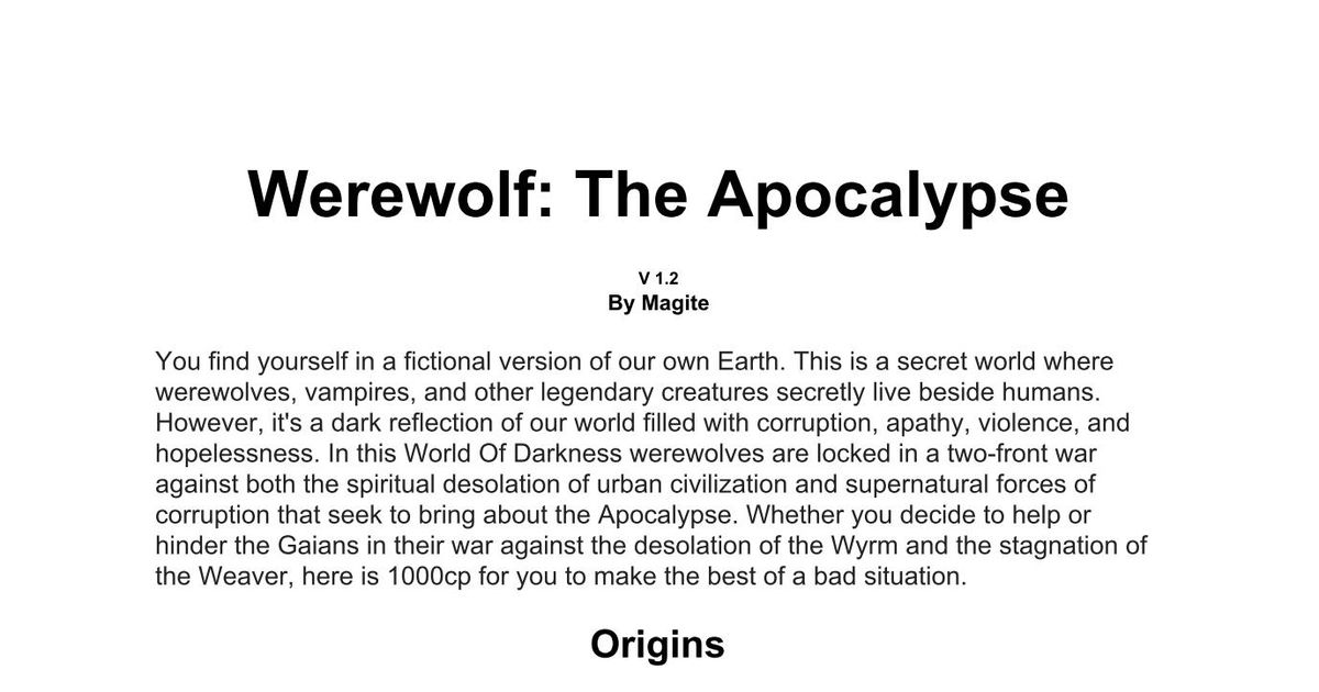 Werewolf: The Apocalypse | RPG Item | RPGGeek