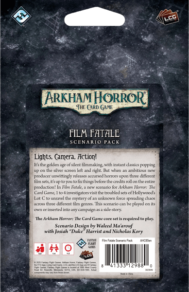 Arkham Horror: The Card Game  Film Fatale: Scenario Pack | Image |  BoardGameGeek