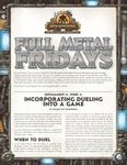 RPG Item: Full Metal Fridays Installment 5, Week 2: Incorporating Dueling into a Game